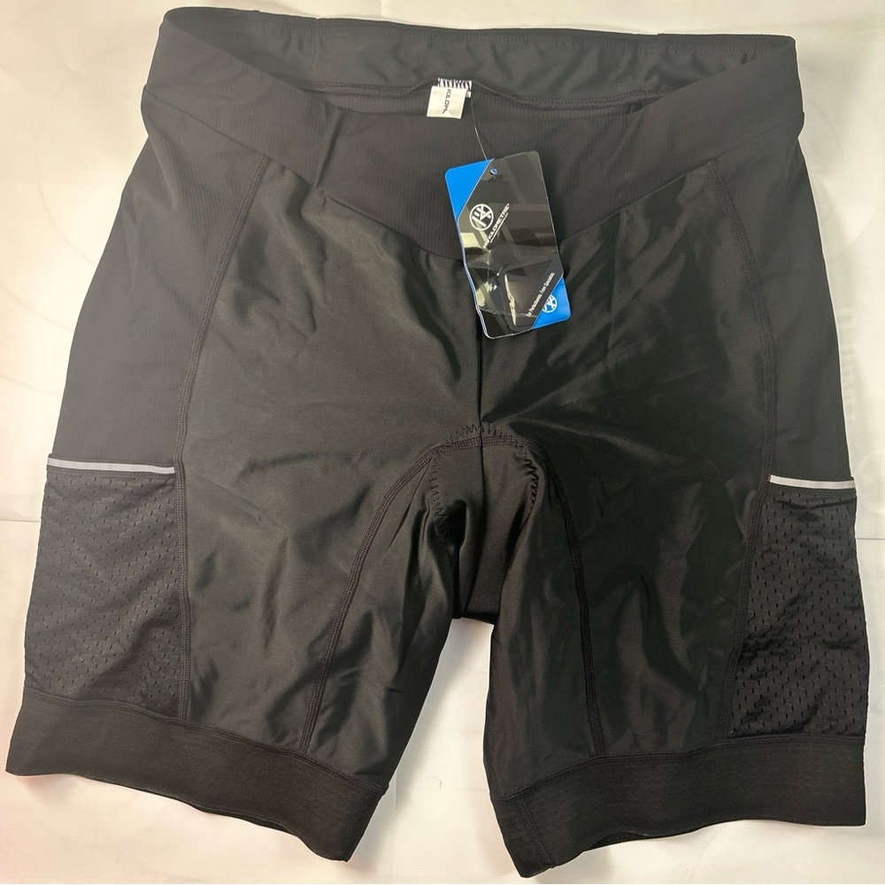 MY KILOMETRE Womens Triathlon Shorts 8” Inseam Tri Shorts, Side Pockets Sz XL